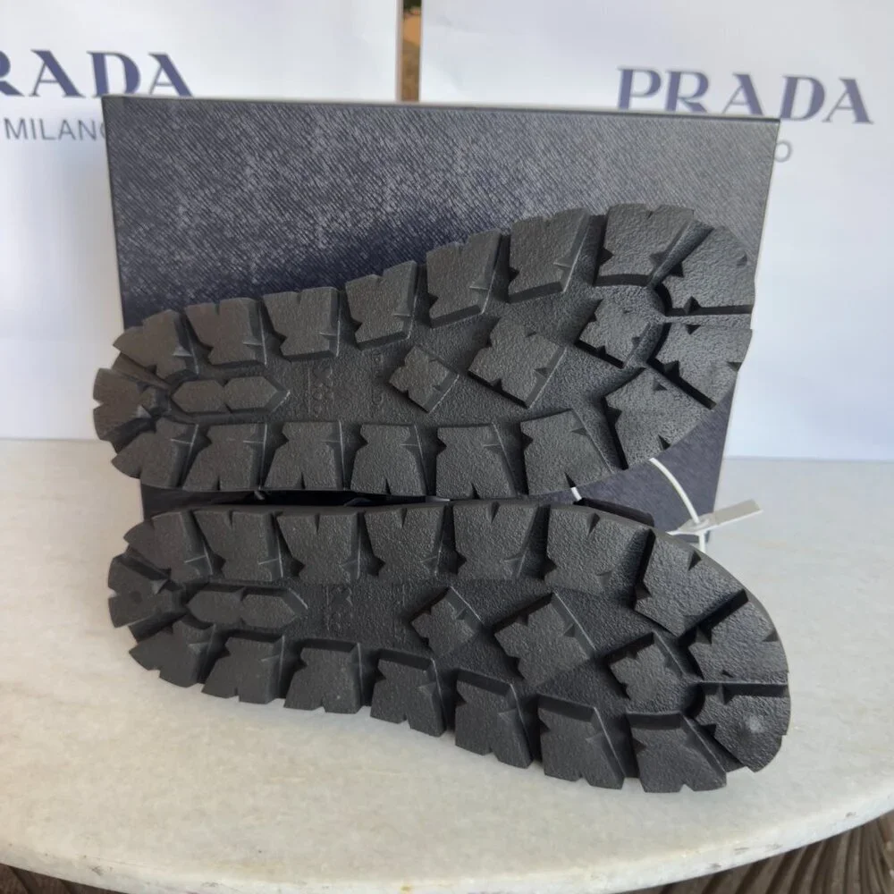 Prada‎ Nastro Black Canvas and Leather Tape Men's Sandal, 10.5 - - 2x3055